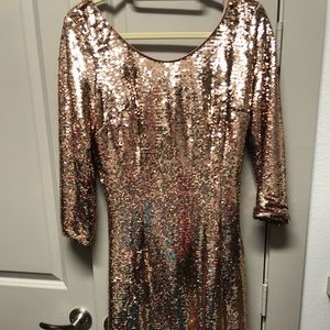 LuLu’s Rose Gold Sequin Dress